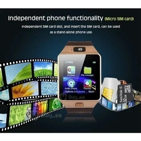 SmartWatch w/HD Cam; SIM+Mem Card Slot 4 SmartPhon - Picture 3 of 4